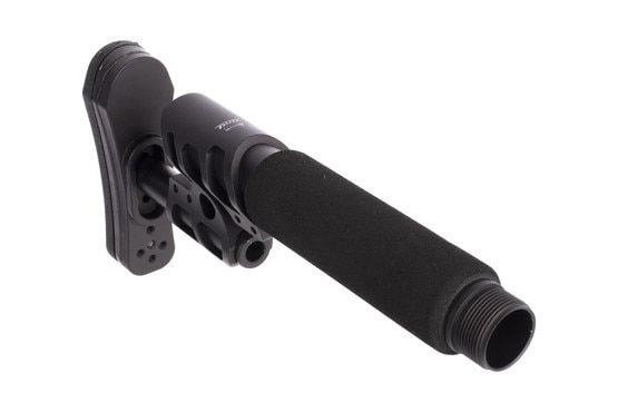 Odin Works black ZULU Adjustable stock includes an intermediate length pistol buffer tube with padding and secondary buffer system